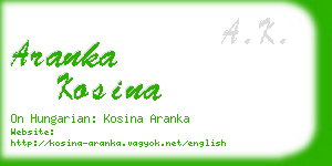 aranka kosina business card